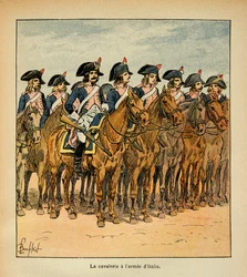 Kavallerie mit der Armee von Italien, aus dem Buch „The Memorial of St. Helene“ von Graf Emmanuel de Las Cases