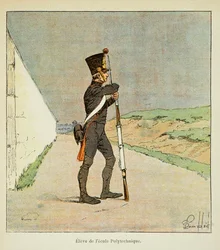 Illustration aus dem Buch „The Memorial of Saint Helene“ von Graf Emmanuel de Las Cases: Student der Polytechnischen Schule