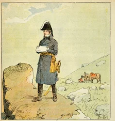 Illustration von Louis Bombled (1862-1927) aus dem Buch „Das Memorial von Saint Helena“ von Graf Emmanuel de Las Cases (1766-1842): Porträt von Marschall Laurent de Gouvion Saint Cyr (1764-1830), Privatbesitz