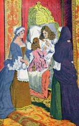 Ludwig XIV. auf seinem Sterbebett