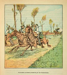 Die Armee der Loire: Preußische Kürassiere von Freischärlern verfolgt, Oktober 1870