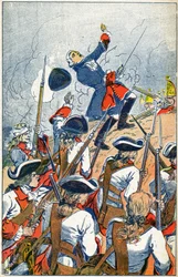 Die französische Armee steht den Russen bei der Belagerung von Danzig gegenüber