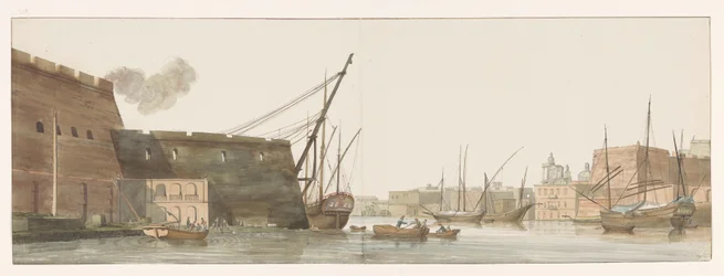Blick auf die Werft im Hafen der Galeeren in Malta