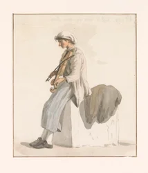 Sohn von Kapitän Erié mit Geige (Voyage en Italie, en Sicile et à Malte - 1778)