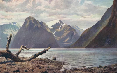 Szene am Milford Sound, Neuseeland