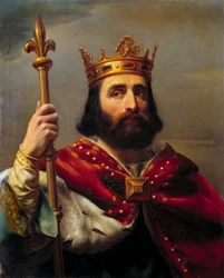 Porträt von Pippin III., bekannt als Pippin der Kurze (714-768), König von Frankreich