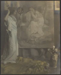 [Florenz mit Handspiegel und Gemälde]