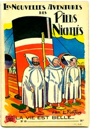 Cover eines Comicbuch-Albums: Les Nouvelle Adventures des Pieds Nickeles, La vie est belle, Nr. 10 (Farblithografie)
