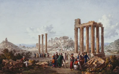 Ansicht der Akropolis, Athen, vom Tempel des Zeus in Olympia, ca. 1786-87