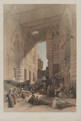 Ägypten und Nubien, Band III: Basar der Seidenhändler, Kairo, 1848