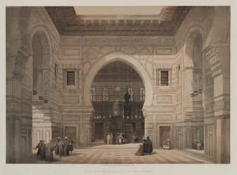 Ägypten und Nubien, Band III: Innenraum der Moschee des Sultans El Ghoree, 1849