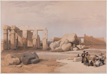 Ägypten und Nubien, Band II: Fragmente der großen Kolosse im Memnonium, Theben