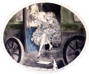 Aussteigen aus der Kutsche, ca. 1920-1930er