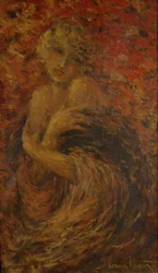 Fanny, in einen Umhang gehüllt