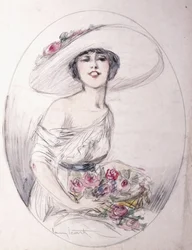 Mädchen mit Blumenstrauß