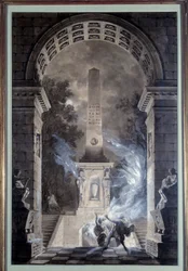 Szenografie: Dekorprojekt von Jean Louis Desprez für das Stück „Semiramis“ von Voltaire