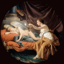 Psyche überrascht den schlafenden Amor