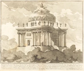 Der Tempel der Minerva, für das "Chinea"-Fest
