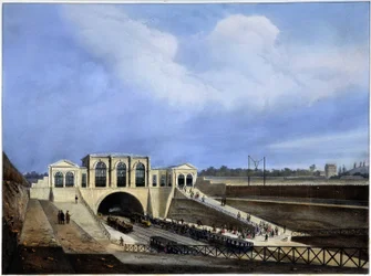 Eisenbahn von Paris nach Saint Germain - in „Paris en 1837“ von Arnout