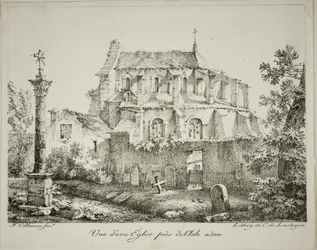 Ansicht einer Kirche in der Nähe von l