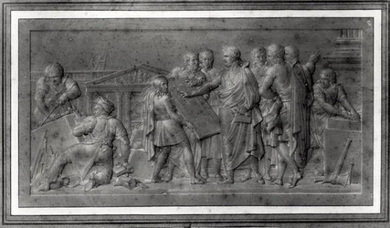 Verbesserungen für Paris, Studie für ein Flachrelief, frühes 19. Jahrhundert