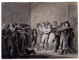 Die Verhaftung von Charlotte Corday nach dem Mord an Marat