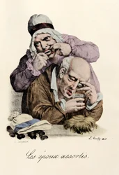 Die verschiedenen Spulen, Gravur von Louis-Leopold Boilly