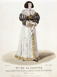 Marie-Madeleine Pioche de La Vergne, Gräfin de Lafayette (Madame de la Fayette) (1634-1693), Ehrendame von Königin Anna von Österreich. In „Galerie francaise de femmes célèbres“