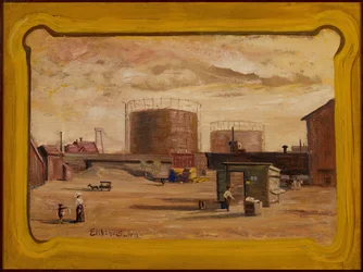 Gastanks am Ende der 23. Straße, New York, 1909