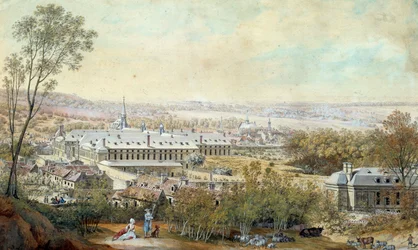 Das Königliche Haus von Saint Cyr im 18. Jahrhundert war ein Haus zur Erziehung armer adliger Mädchen, gegründet von Francoise d