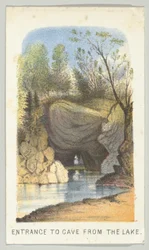 Eingang zur Höhle vom See aus, aus der Serie Ansichten im Central Park, New York, Teil 2, 1864