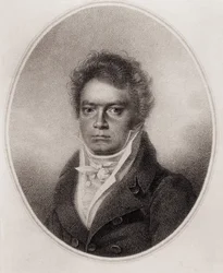 Beethoven, Ludwig van. Deutscher Komponist (Gravur)