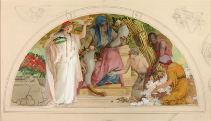 Reichtum des Bodens (Studie für Lunette, Altes Senatsgebäude)