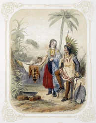 Familie in Ozeanien - in „Album du jeune voyageur“, illustriert von Louis Lassalle