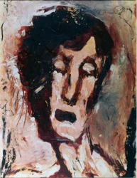 Gesicht von vorn mit geschlossenen Augen