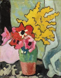 Anemonen und Mimose