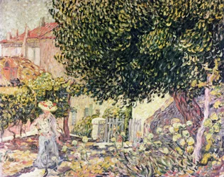 Frau im Garten