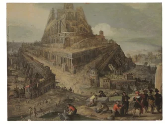 König Nimrod befiehlt den Bau des Turms von Babel