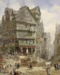 Die High Street vom West Bow, Edinburgh