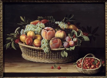 Obstkorb und Erdbeerkörbe Gemälde von Louise Moillon (1610-1696) 1635 Toulouse, Musee des Augustins