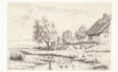 Landschaft mit Bauernhaus
