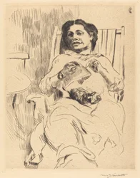 Frau mit Handarbeit, 1912