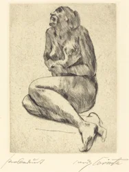 Kauernder weiblicher Akt, 1914