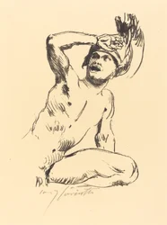Kniender Krieger in Abwehr I, 1914