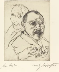 Zwei männliche Studienköpfe Selbstbildnisse, 1915