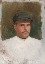 Studie eines Mannes mit Pelzmütze