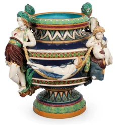 Große Minton-Majolika-Jardiniere, ca. 1870 (Keramik)