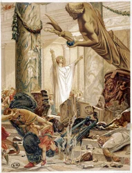 Heiliger Martin zerstört die Götzen des Heidentums, nach einem Gemälde von Merson