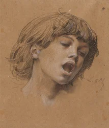 Kopf eines singenden Jungen, Studie für Musik, um 1898