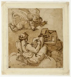 Allegorisches Thema (Engel über zwei Sibyllen)